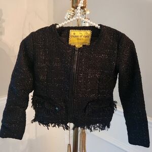 Gorgeous designer black sparkle blazer girls size 8/10 new no tags